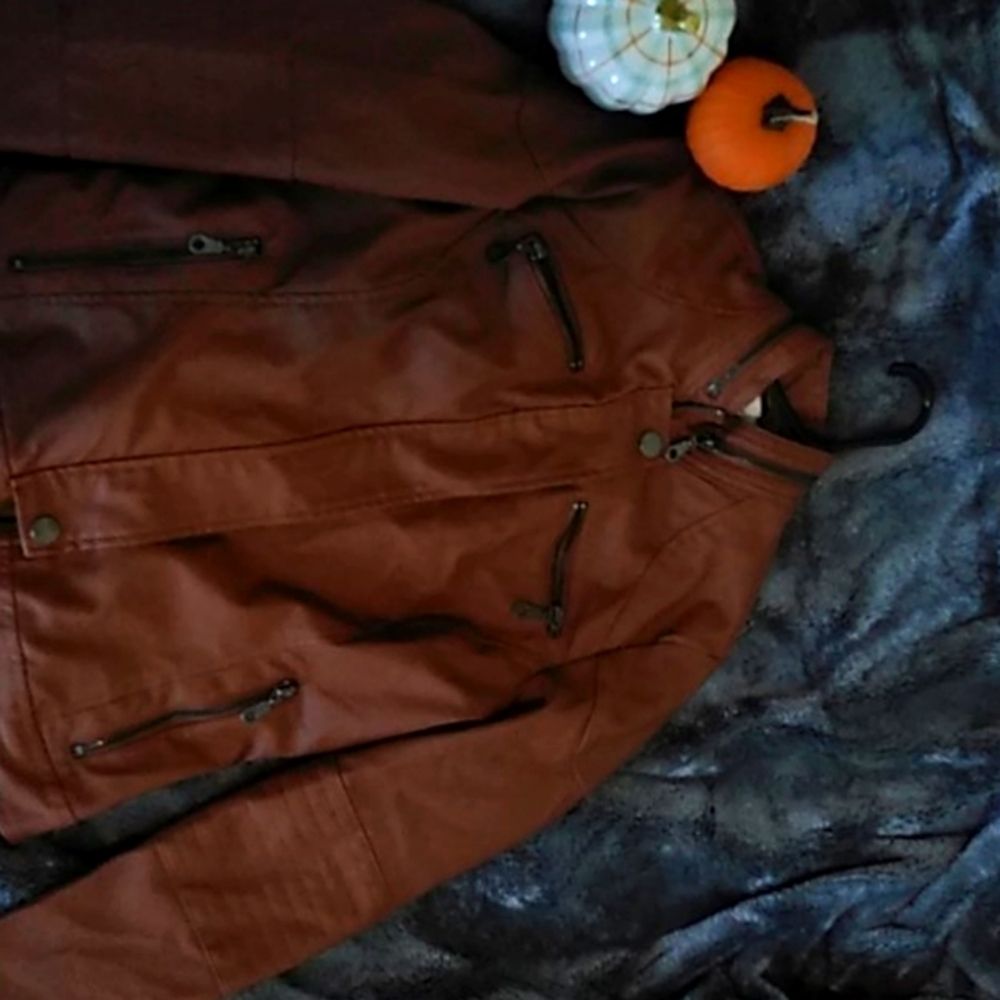 Brown faux leather jacket